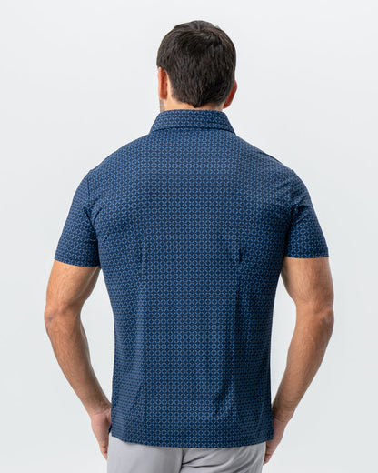 State & Liberty - "The Zeus" Diamond Navy & Light Blue Circle Polo