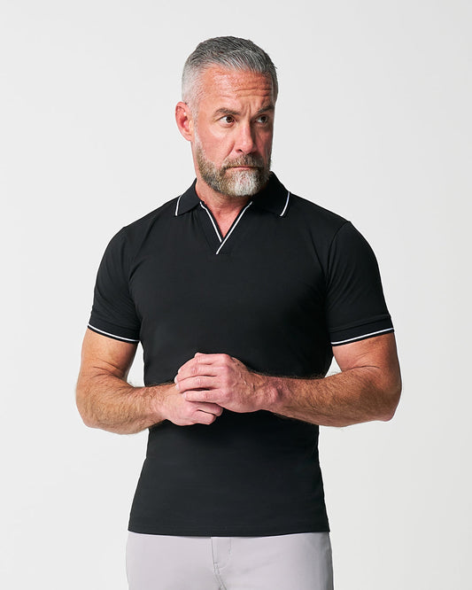State & Liberty - "The Gage" Black with White Tipped Polo