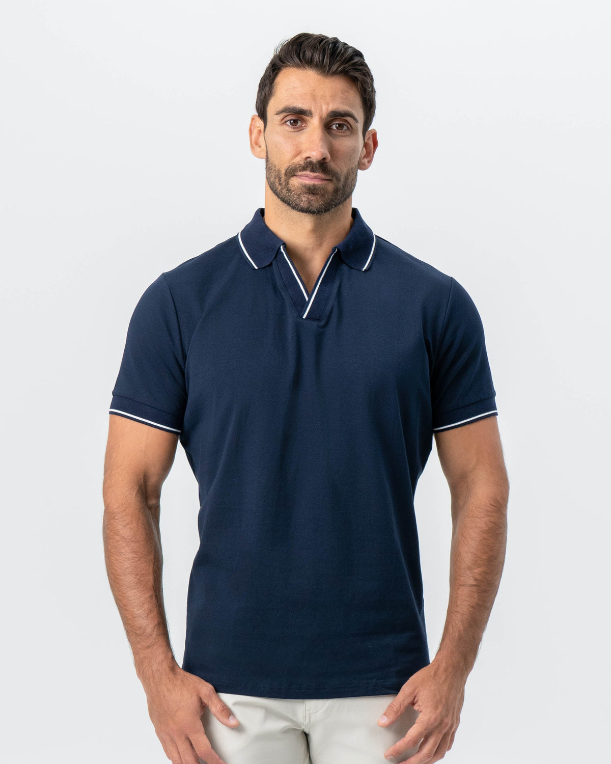 State & Liberty - "The Rhett" Navy With White Tipped Polo