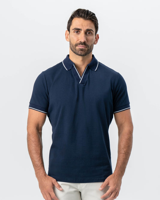 State & Liberty - "The Rhett" Navy With White Tipped Polo