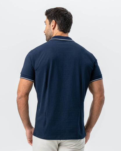 State & Liberty - "The Rhett" Navy With White Tipped Polo