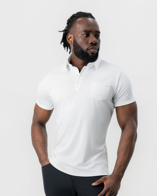 State & Liberty - "The Noah" White Pique Polo