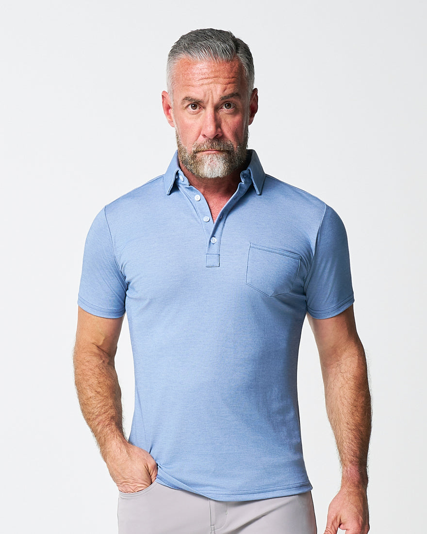 State & Liberty - "The Matt" Sky Blue Pique Polo