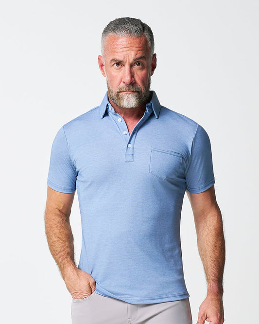 State & Liberty - "The Matt" Sky Blue Pique Polo
