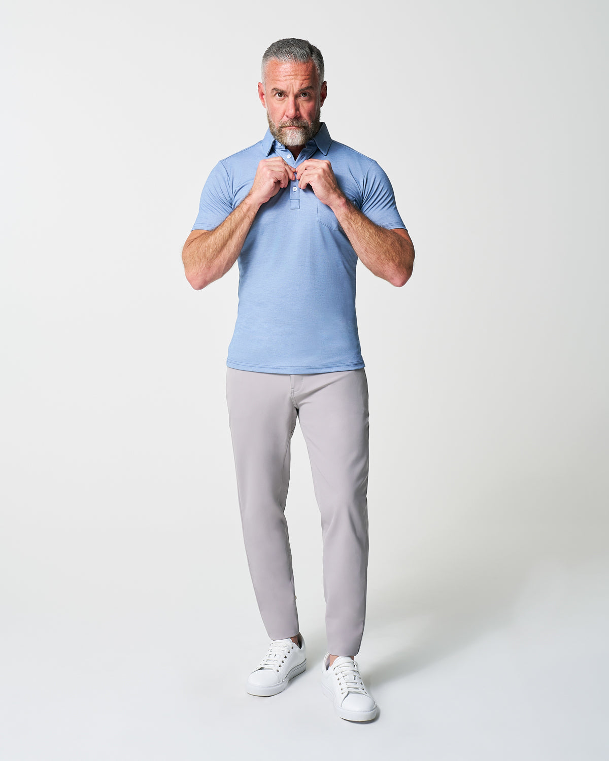 State & Liberty - "The Matt" Sky Blue Pique Polo