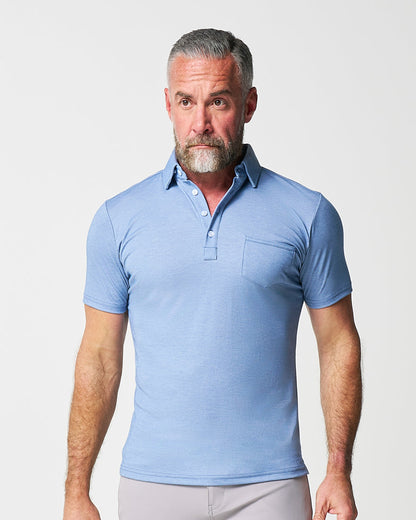 State & Liberty - "The Matt" Sky Blue Pique Polo