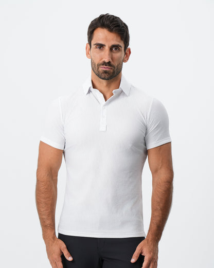 State & Liberty - Seersucker Polo - White