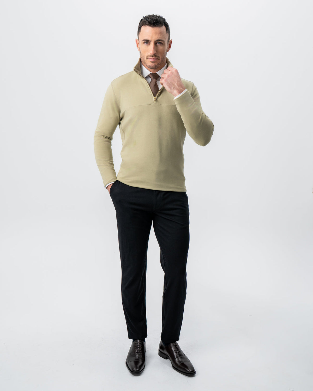 State & Liberty - Quarter Zip - Light Olive