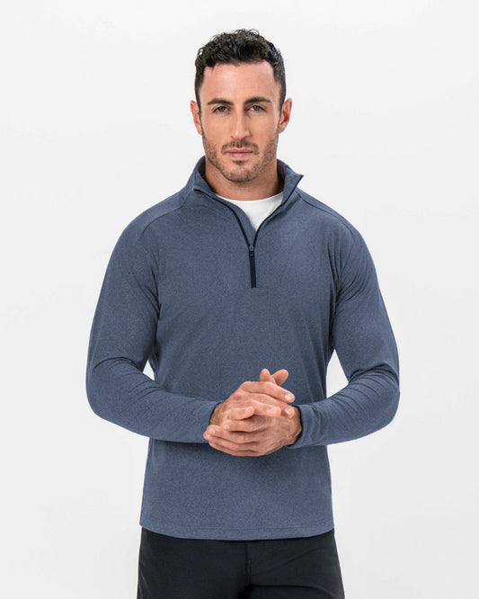 State & Liberty - Brushed Quarter Zip - Heathered Navy