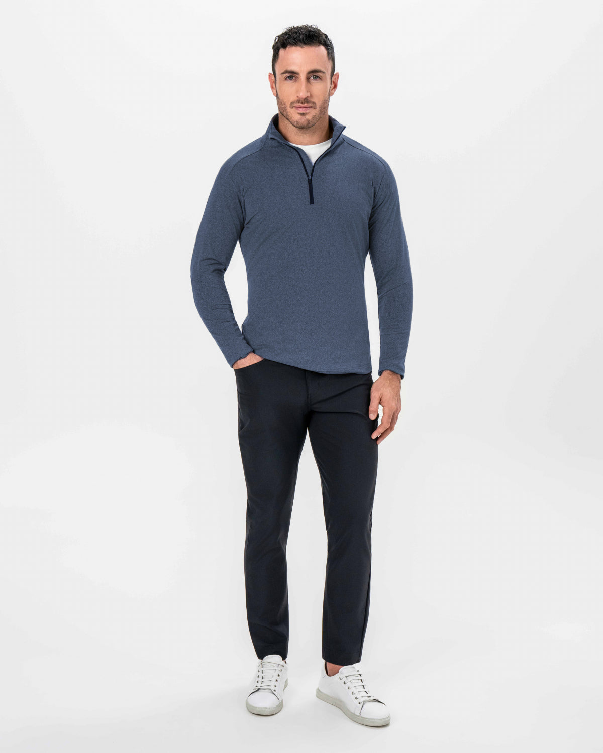 State & Liberty - Brushed Quarter Zip - Heathered Navy