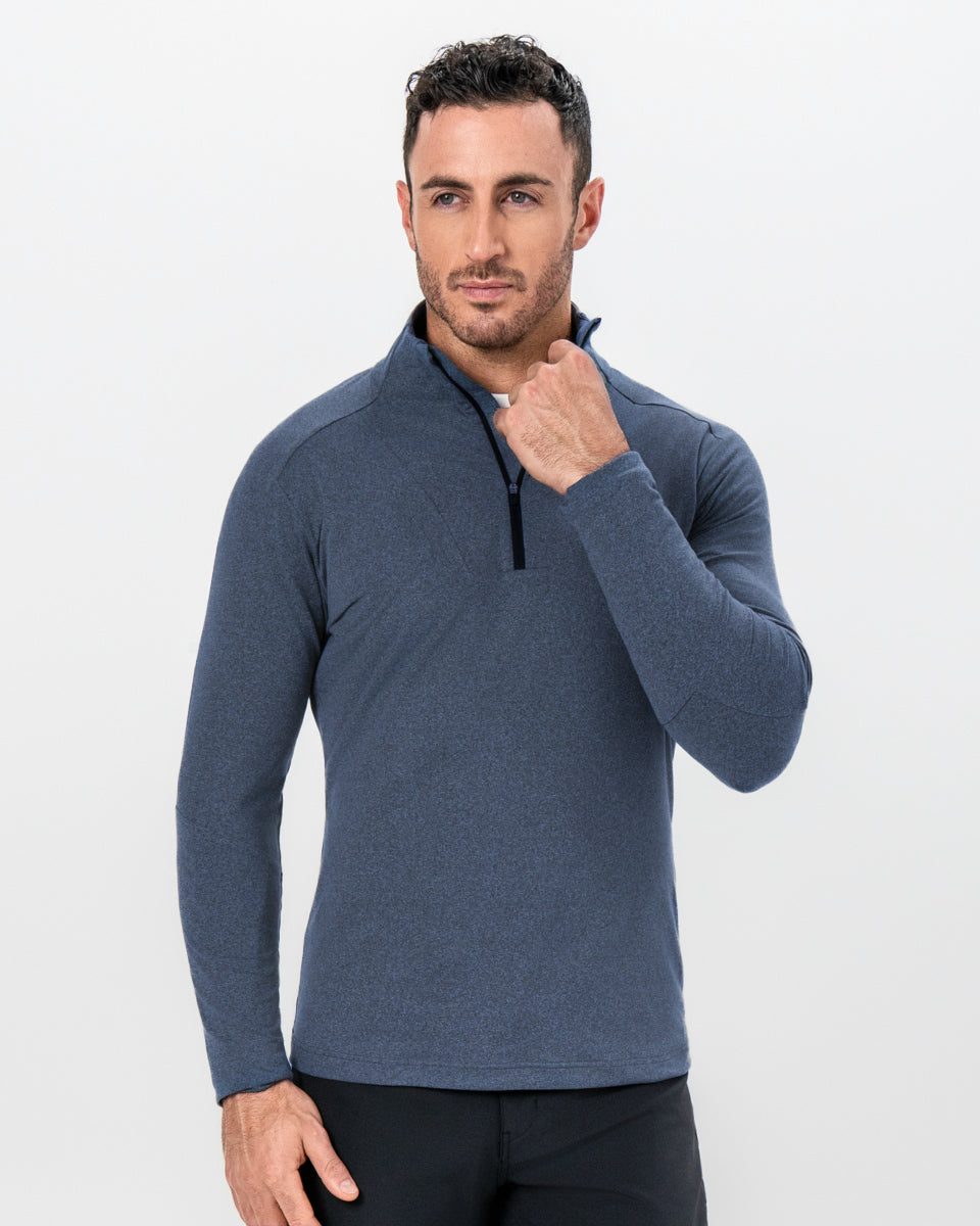 State & Liberty - Brushed Quarter Zip - Heathered Navy