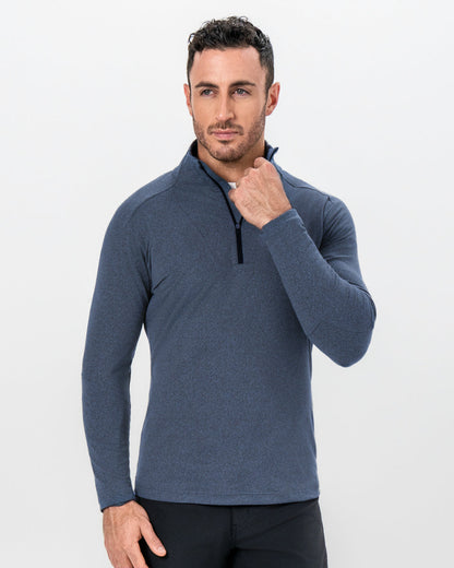 State & Liberty - Brushed Quarter Zip - Heathered Navy