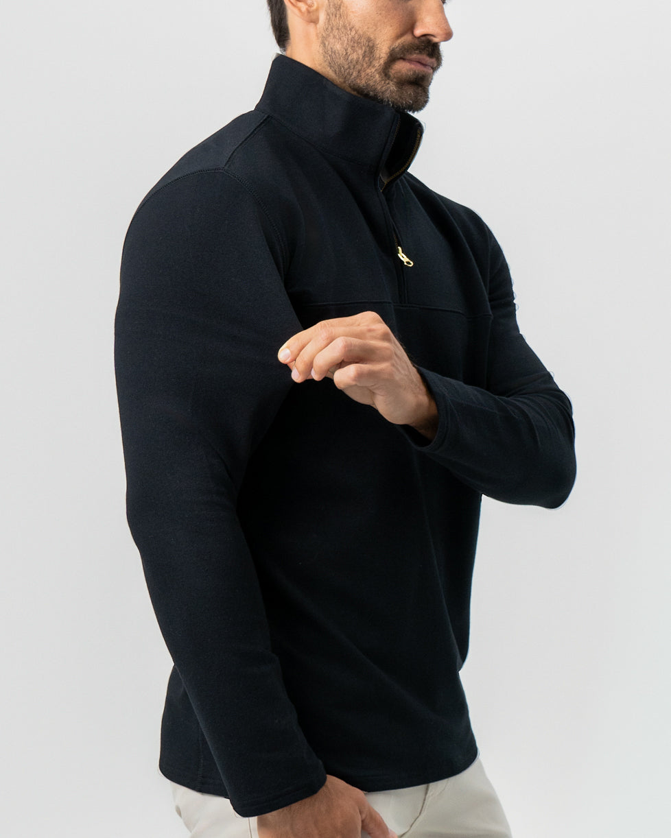 State & Liberty - Quarter Zip - Solid Black