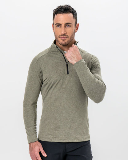 State & Liberty - Brushed Quarter Zip - Heathered Olive