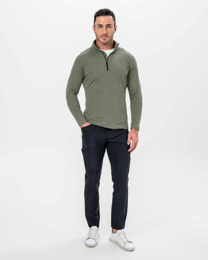 State & Liberty - Brushed Quarter Zip - Heathered Olive