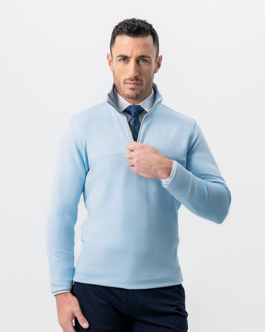 State & Liberty - Quarter Zip - Light Blue