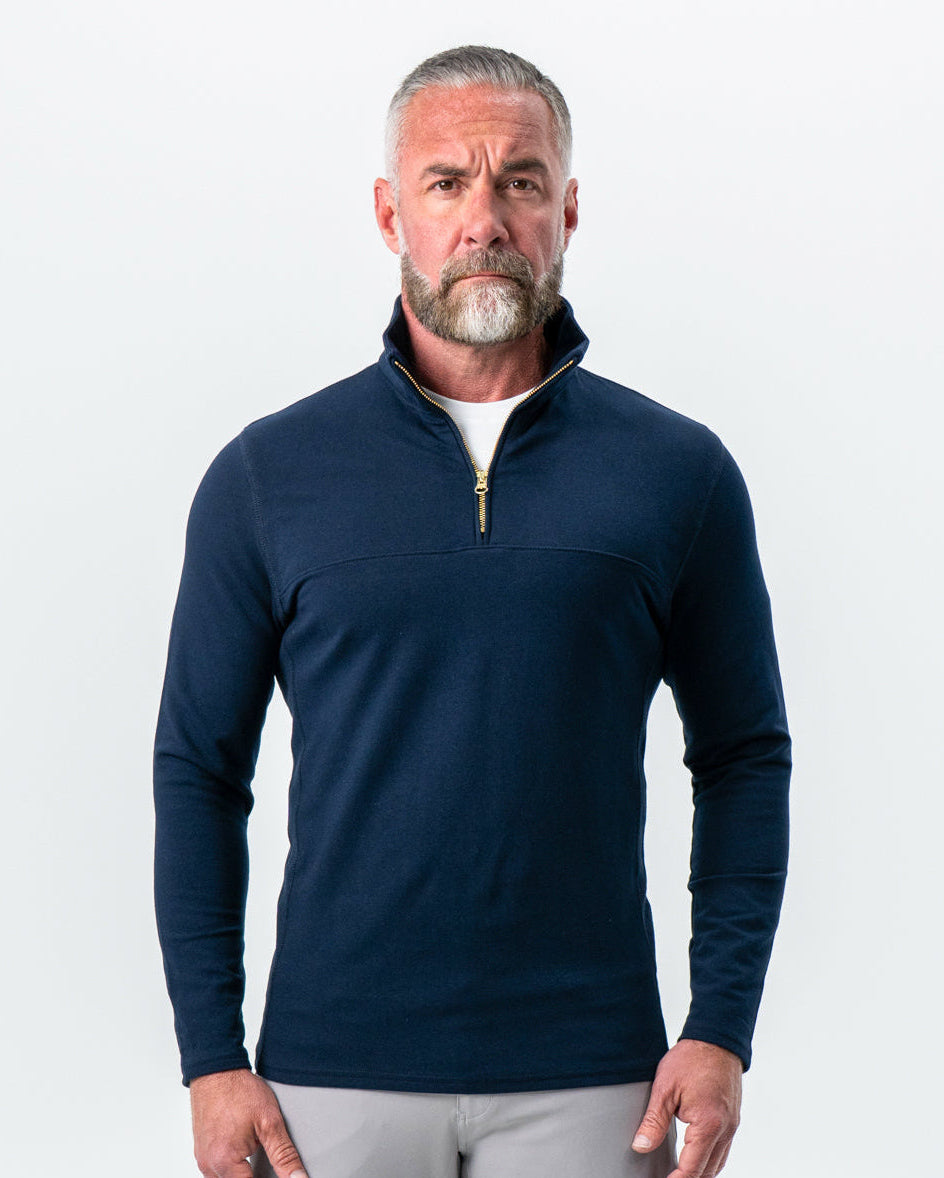 State & Liberty - Quarter Zip - Solid Navy