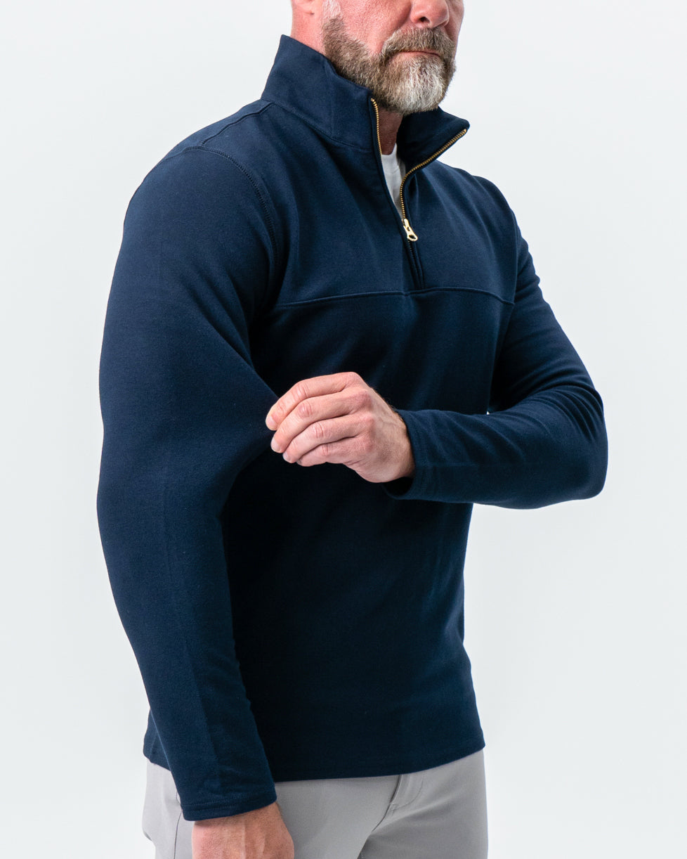 State & Liberty - Quarter Zip - Solid Navy