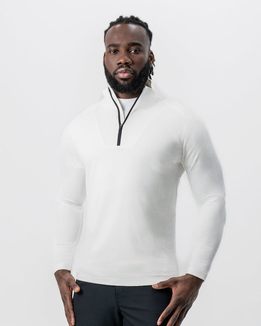 State & Liberty - Waffle Knit Quarter Zip - Solid Cream