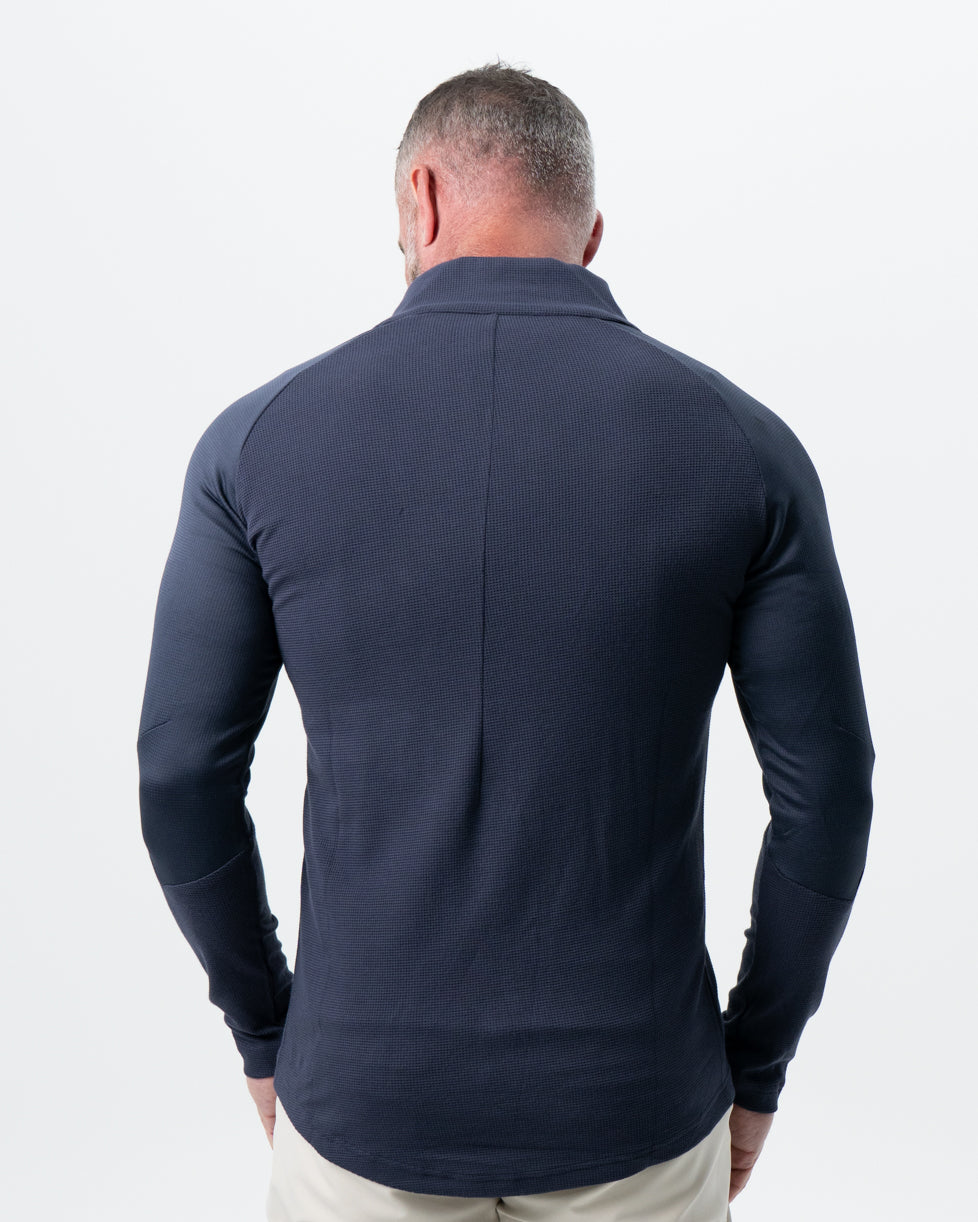 State & Liberty - Waffle Knit Quarter Zip - Navy