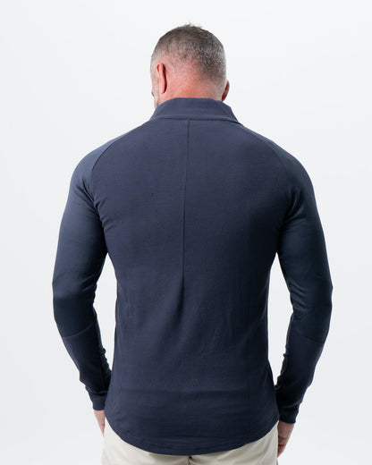 State & Liberty - Waffle Knit Quarter Zip - Navy