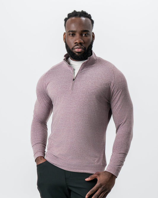 State & Liberty - Tech Quarter Zip - Heathered Crimson