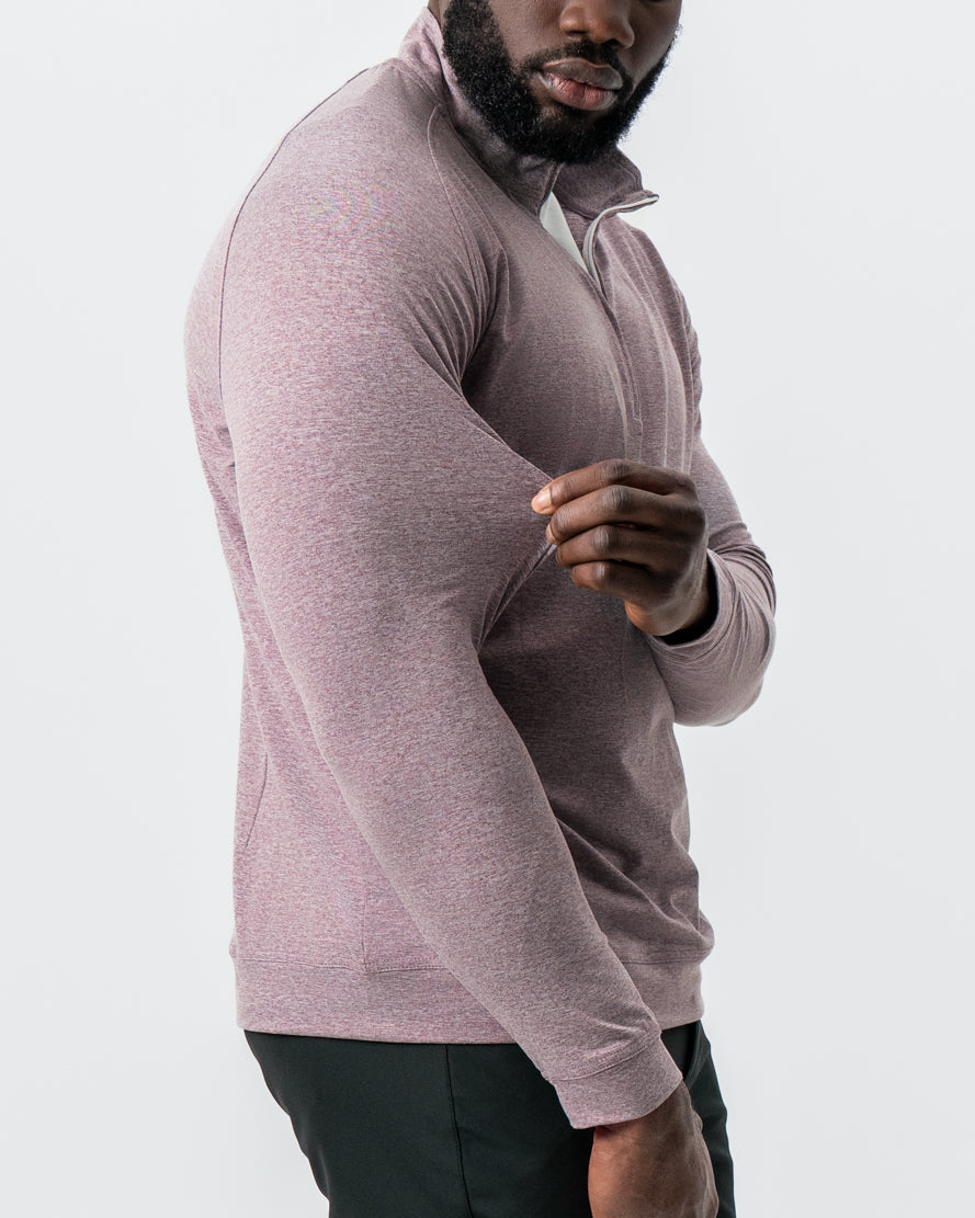 State & Liberty - Tech Quarter Zip - Heathered Crimson