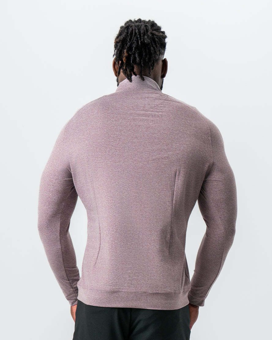 State & Liberty - Tech Quarter Zip - Heathered Crimson