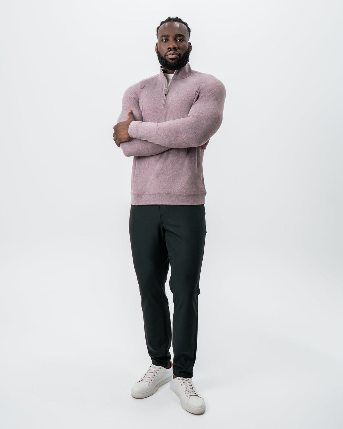 State & Liberty - Tech Quarter Zip - Heathered Crimson