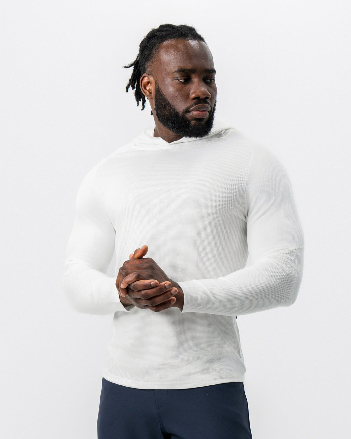 State & Liberty - Waffle Knit Hoodie - Cream