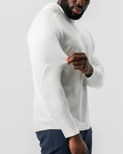 State & Liberty - Waffle Knit Hoodie - Cream