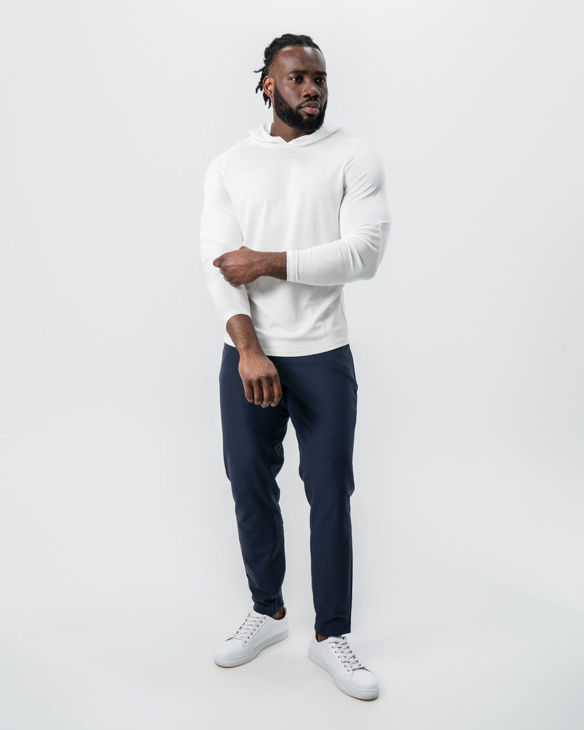 State & Liberty - Waffle Knit Hoodie - Cream