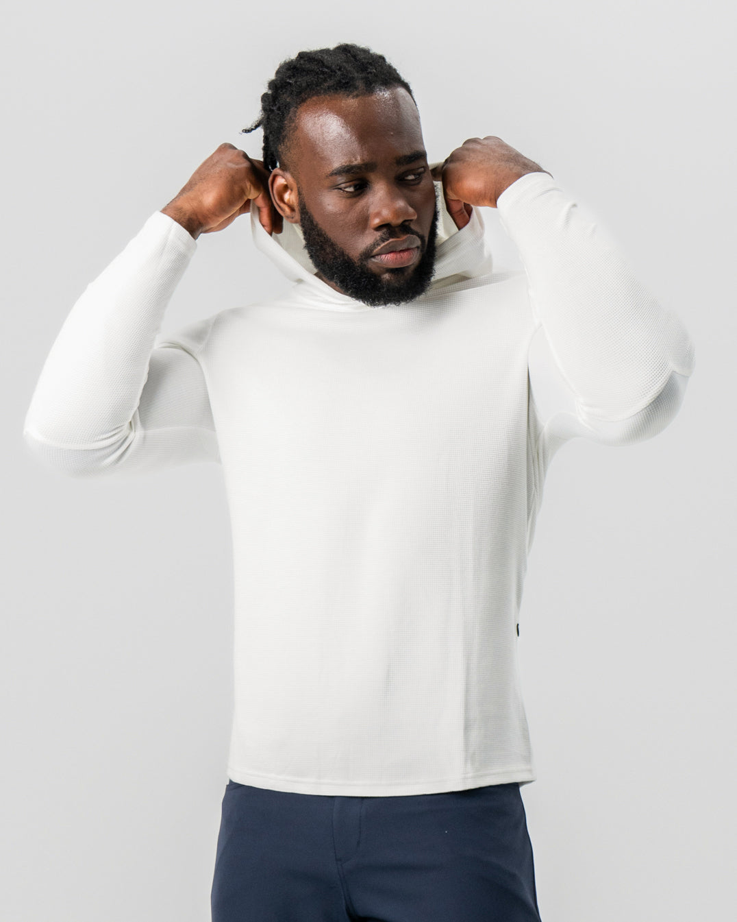 State & Liberty - Waffle Knit Hoodie - Cream