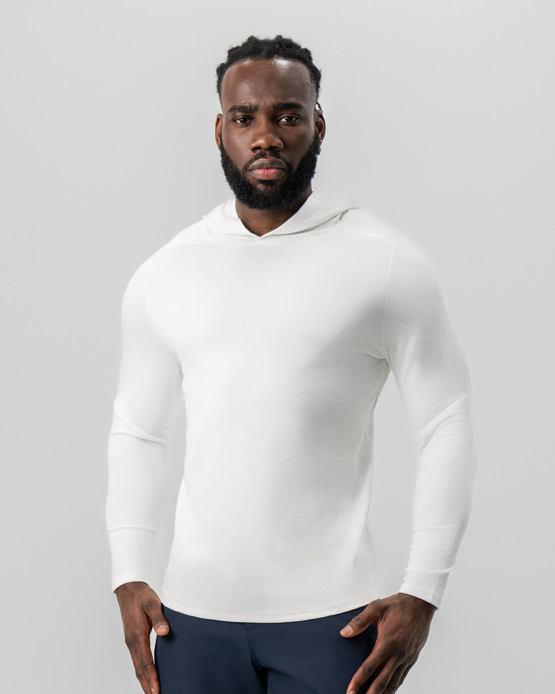 State & Liberty - Waffle Knit Hoodie - Cream