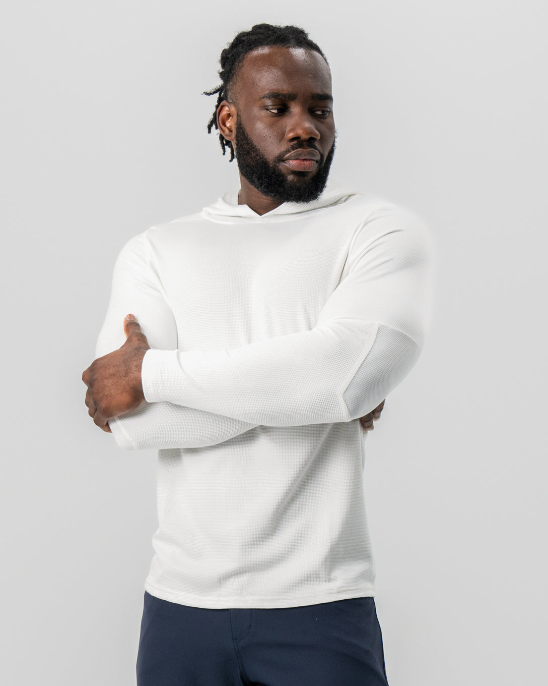 State & Liberty - Waffle Knit Hoodie - Cream