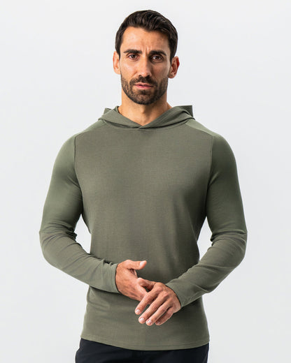 State & Liberty - Waffle Knit Hoodie - Olive