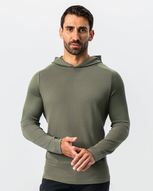State & Liberty - Waffle Knit Hoodie - Olive
