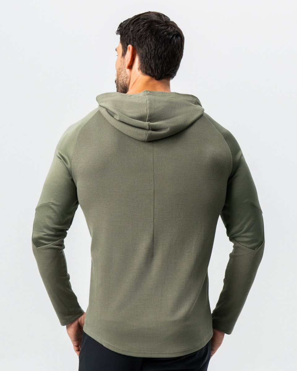 State & Liberty - Waffle Knit Hoodie - Olive