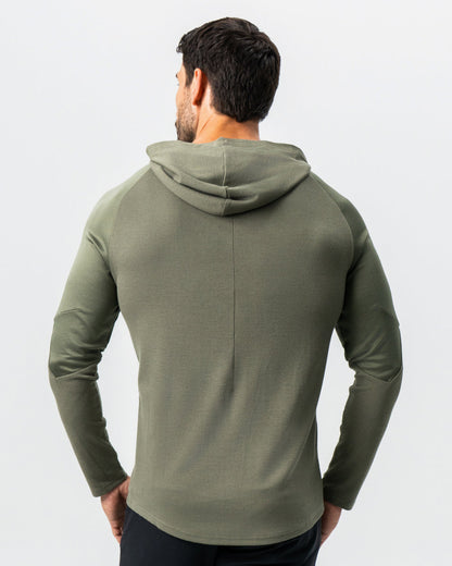 State & Liberty - Waffle Knit Hoodie - Olive
