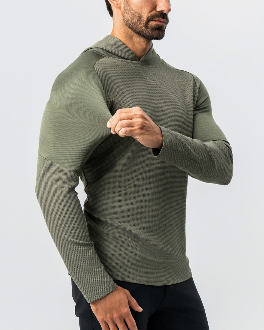 State & Liberty - Waffle Knit Hoodie - Olive