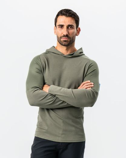 State & Liberty - Waffle Knit Hoodie - Olive