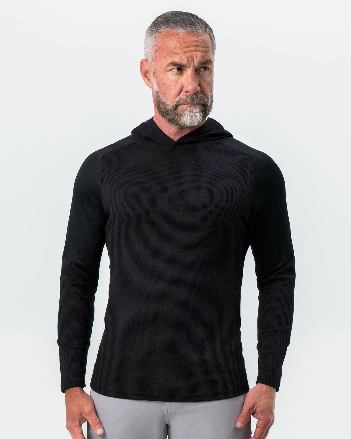 State & Liberty - Waffle Knit Hoodie - Black