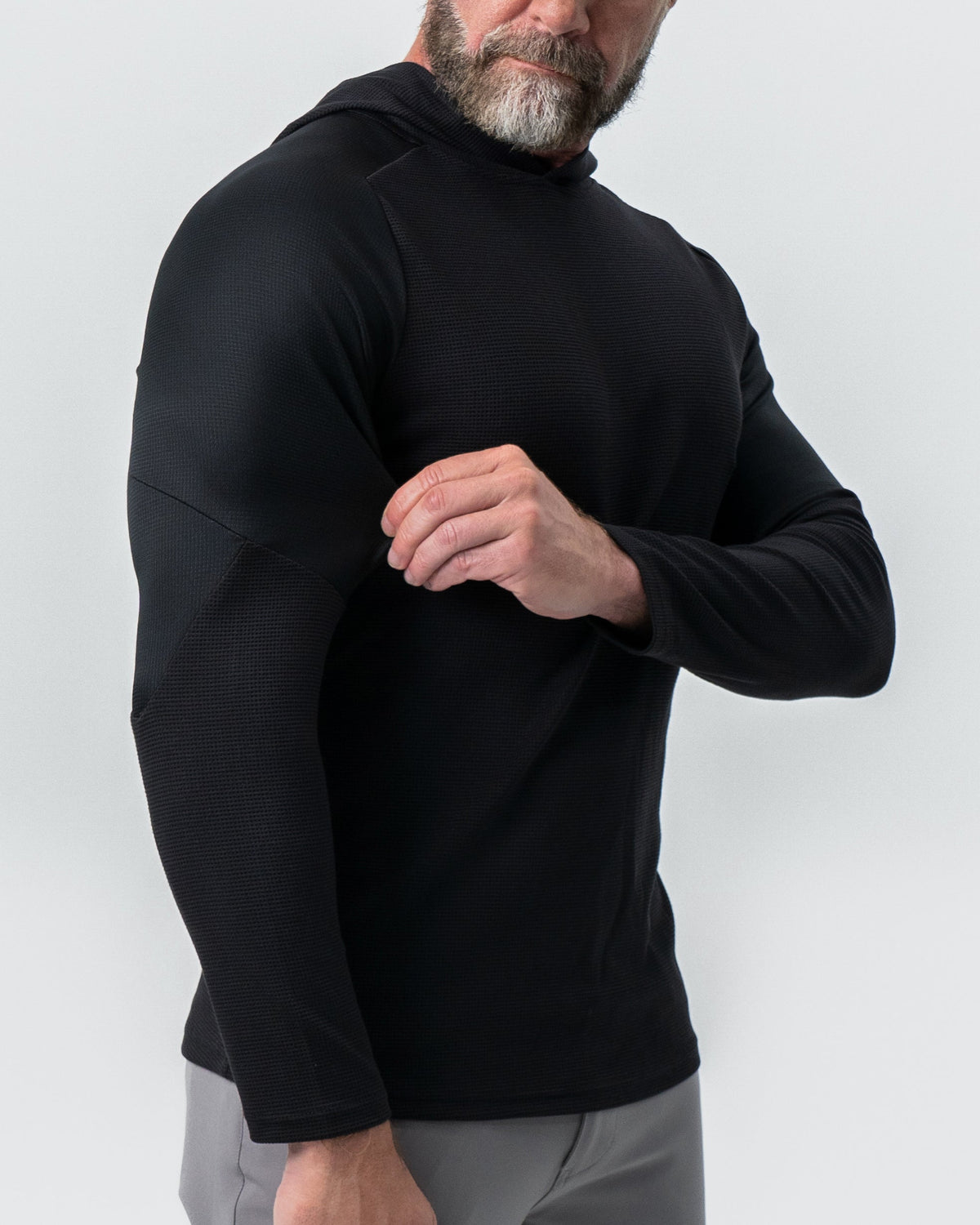 State & Liberty - Waffle Knit Hoodie - Black
