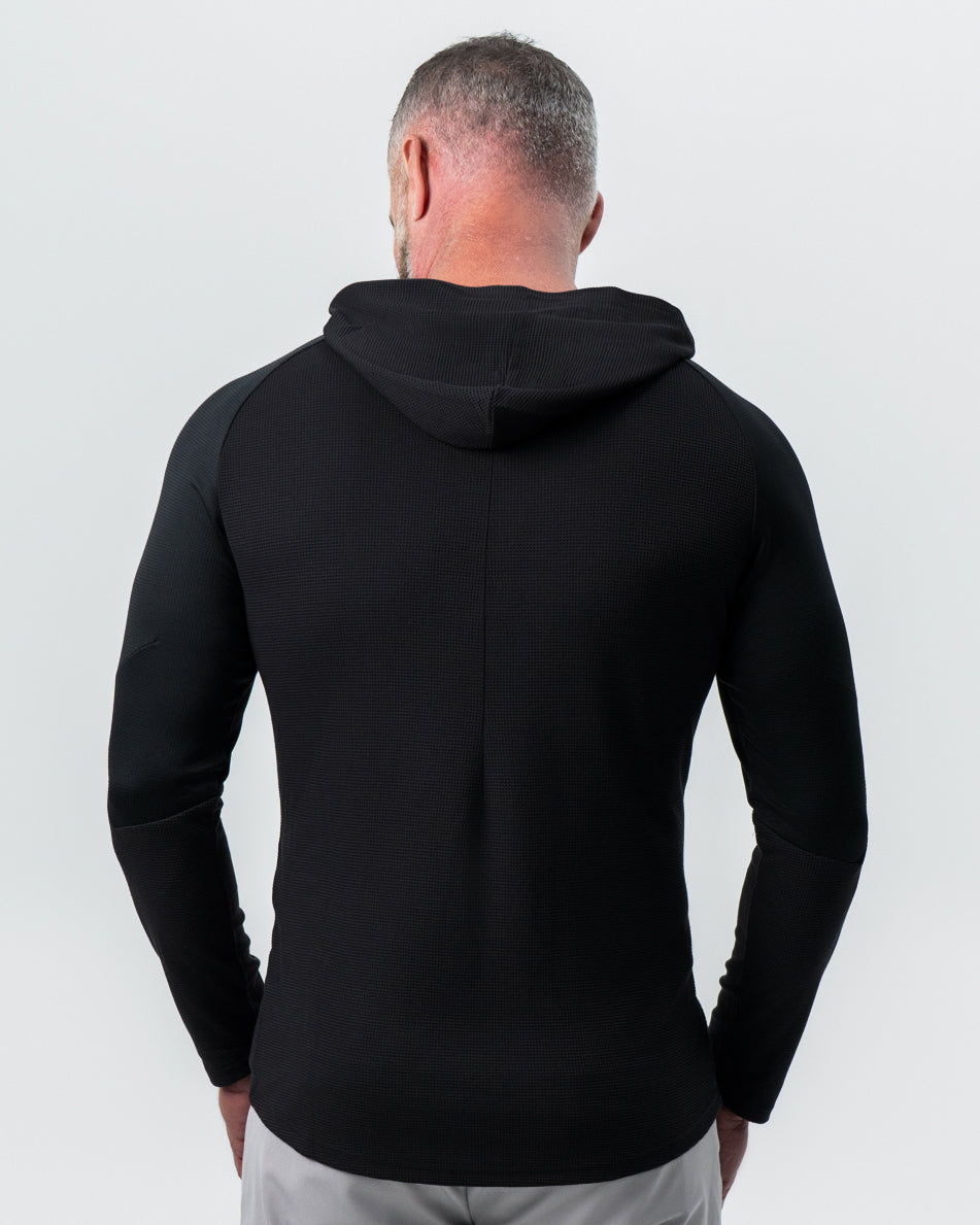 State & Liberty - Waffle Knit Hoodie - Black