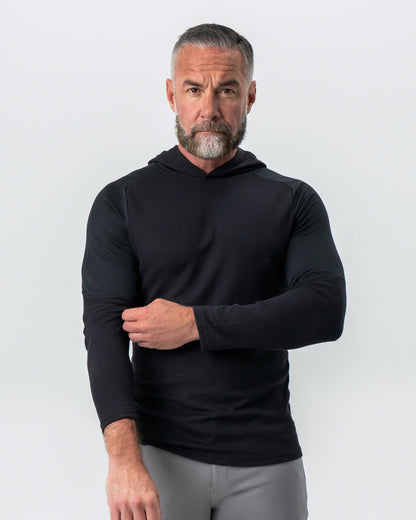 State & Liberty - Waffle Knit Hoodie - Black