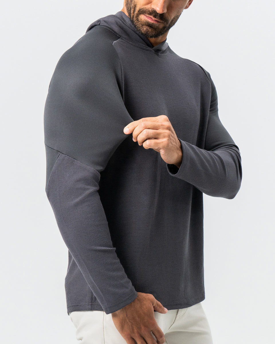 State & Liberty - Waffle Knit Hoodie - Charcoal