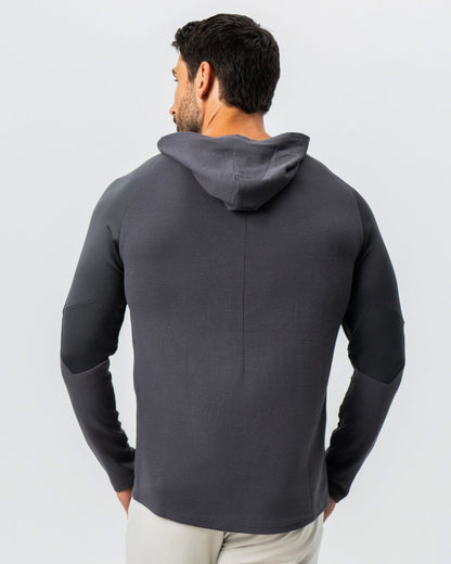 State & Liberty - Waffle Knit Hoodie - Charcoal