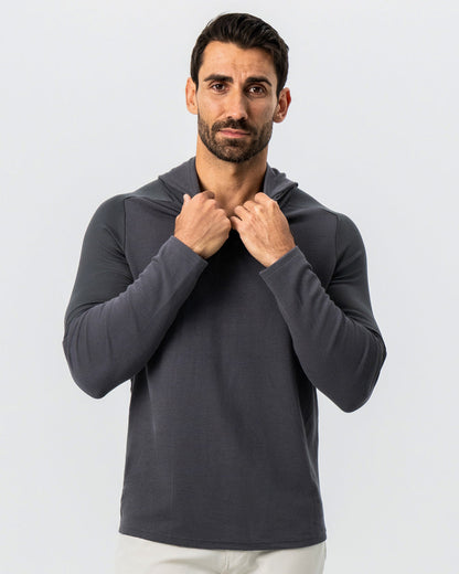 State & Liberty - Waffle Knit Hoodie - Charcoal