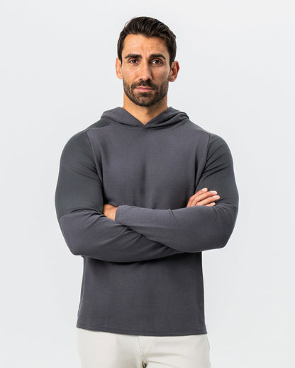 State & Liberty - Waffle Knit Hoodie - Charcoal