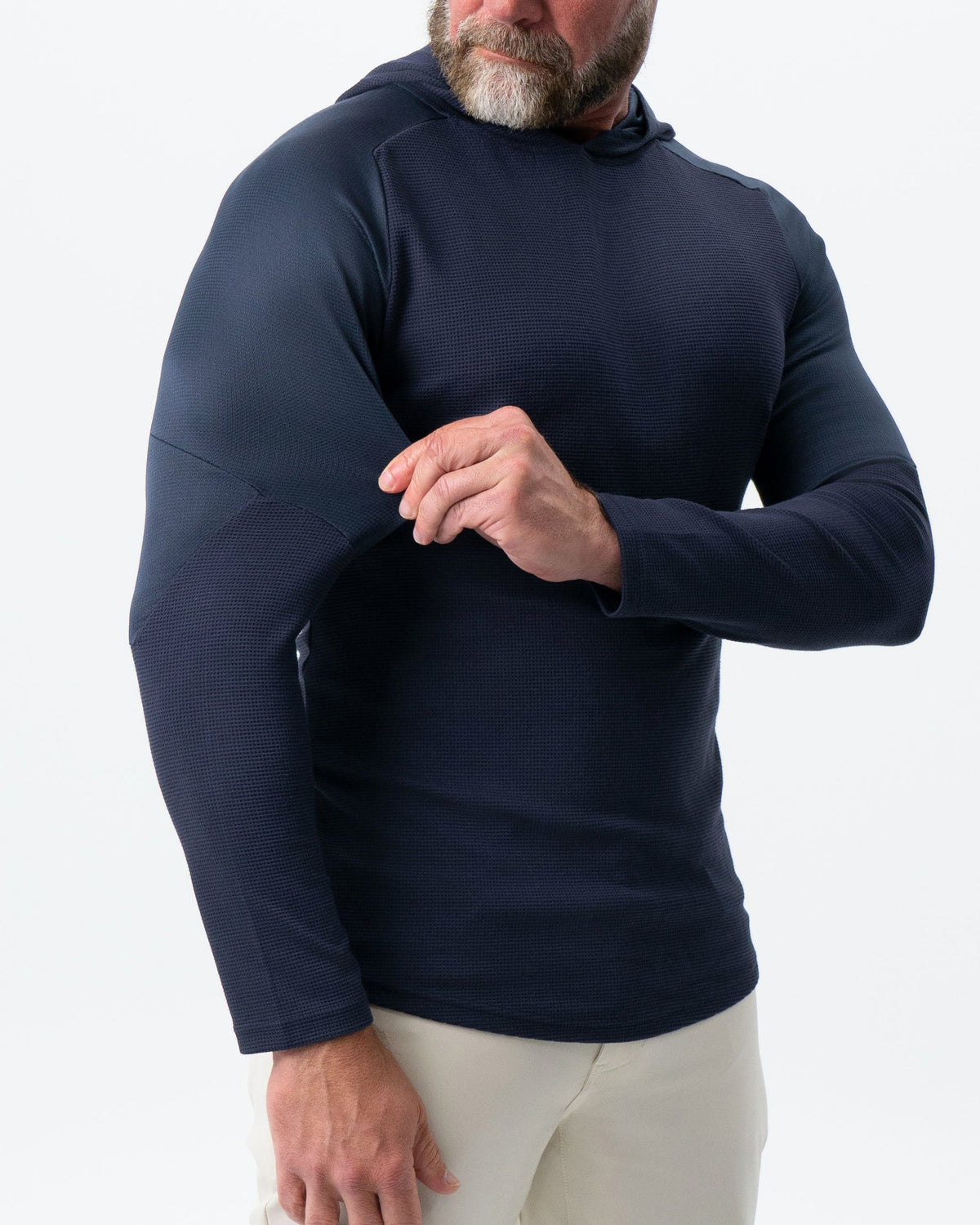 State & Liberty - Waffle Knit Hoodie - Navy